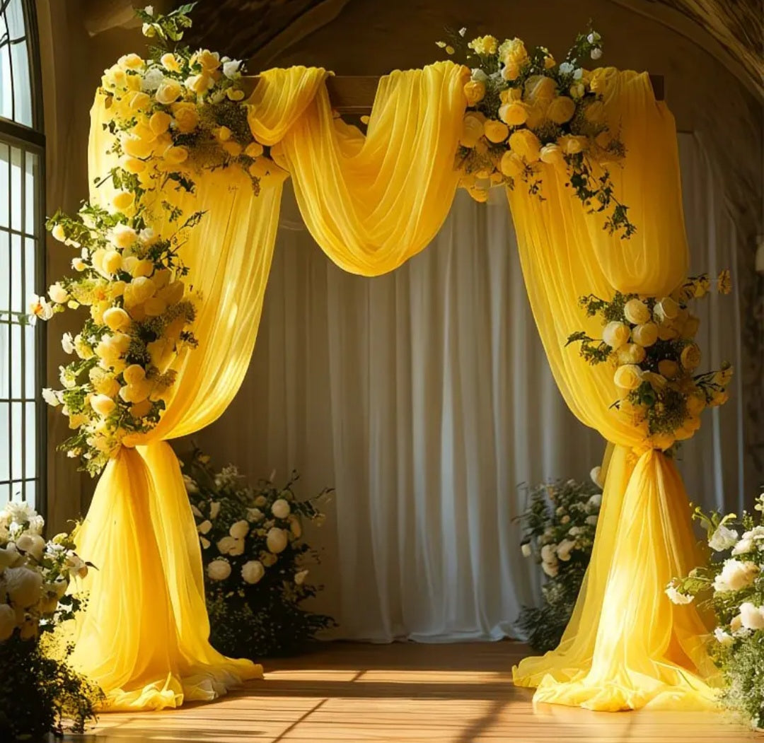 Yellow Mesh Fabric