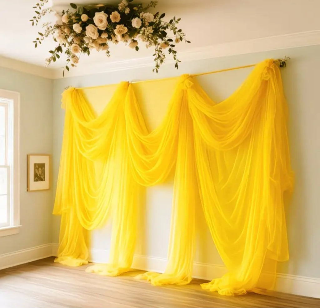 Yellow Mesh Fabric