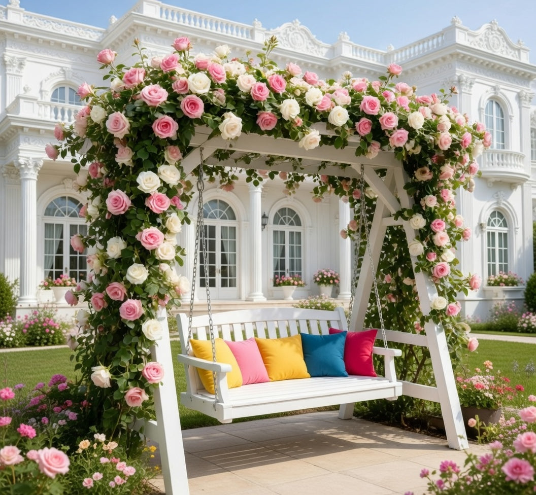 Pink and White Rose Vines